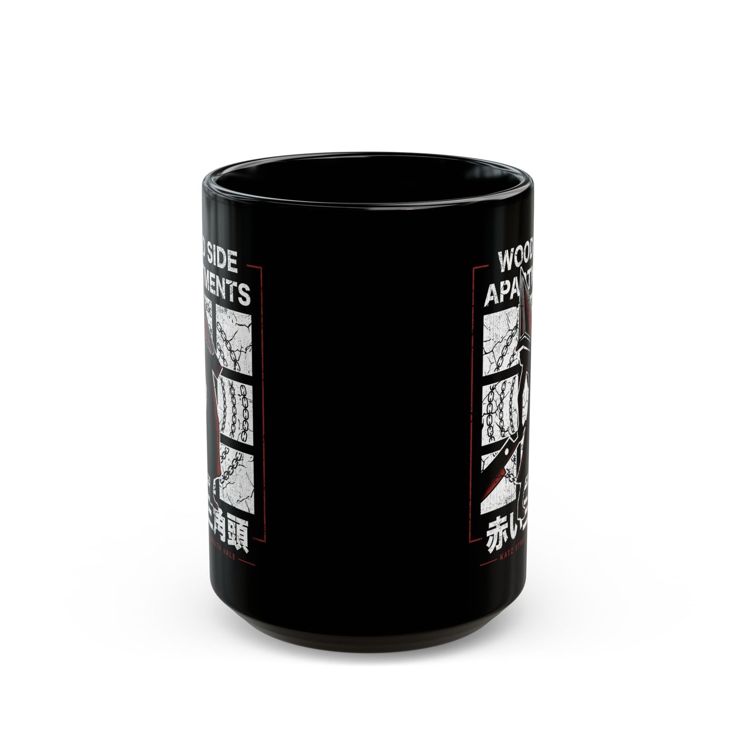 Wood Side Apartments Monster Black Mug