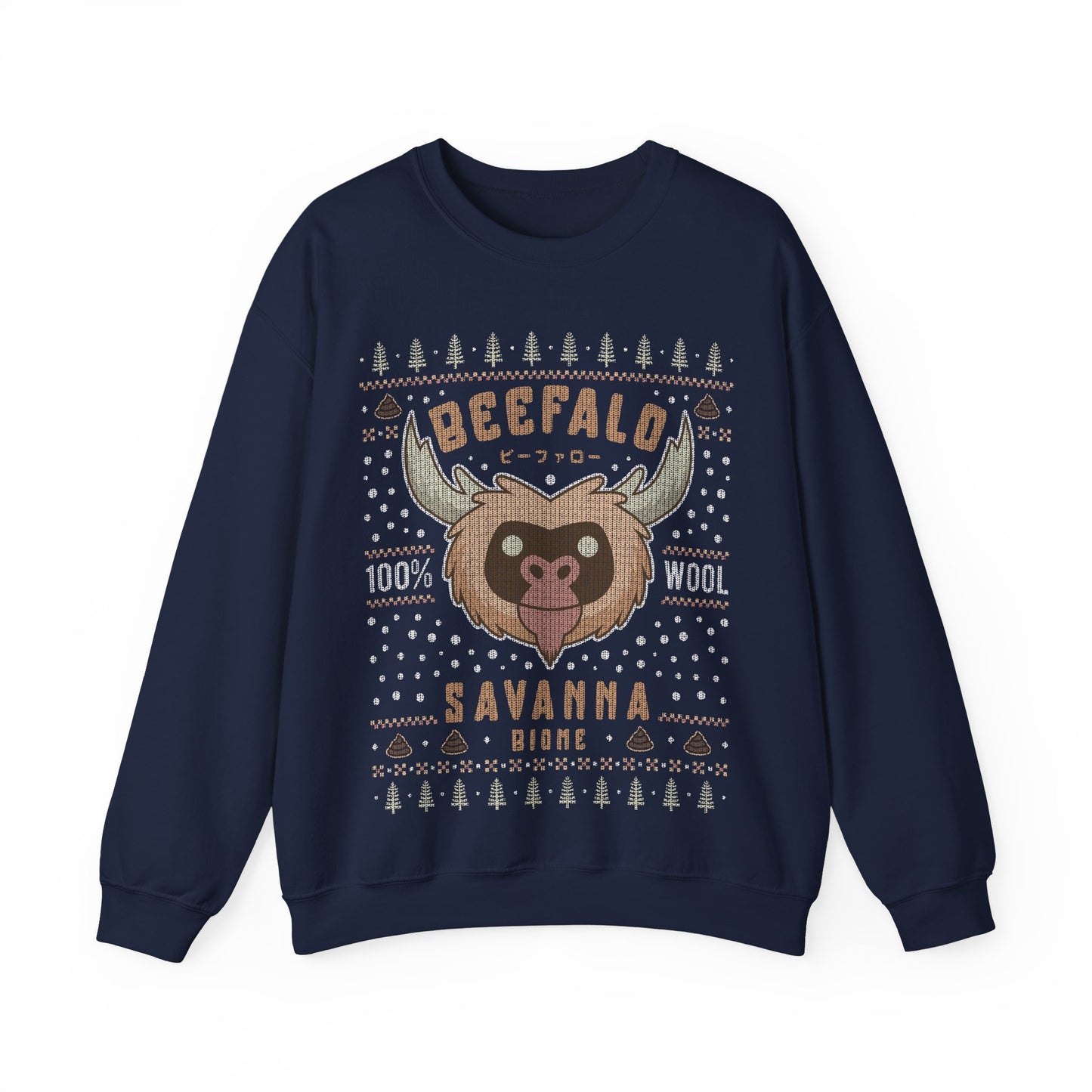 Savanna Beefalo Ugly Sweater Unisex Crewneck Sweatshirt