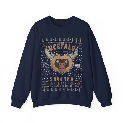 Savanna Beefalo Ugly Sweater Unisex Crewneck Sweatshirt
