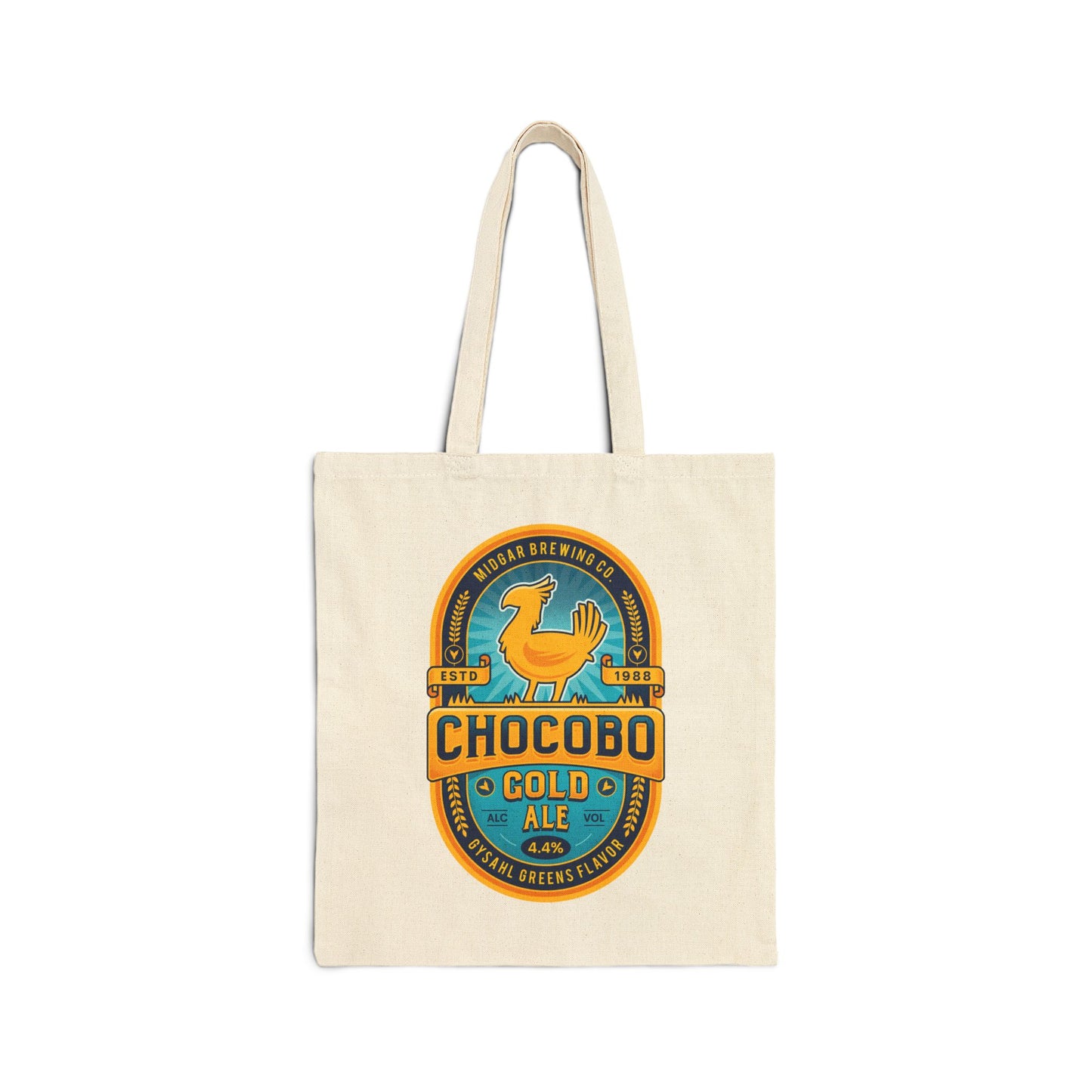 Chocobo Gold Beer Emblem Canvas Tote Bag
