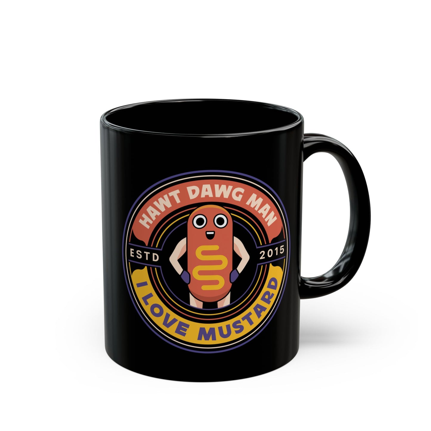 Hawt Dawg Man Emblem Black Mug