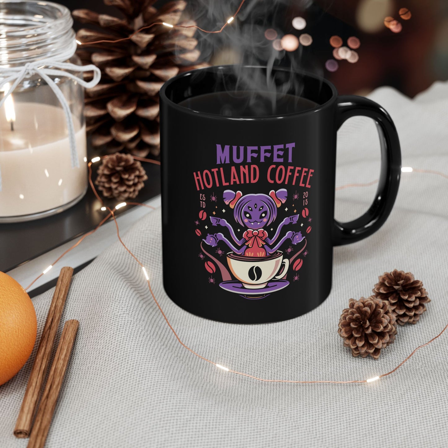 Muffet Hotland Coffee Black Mug