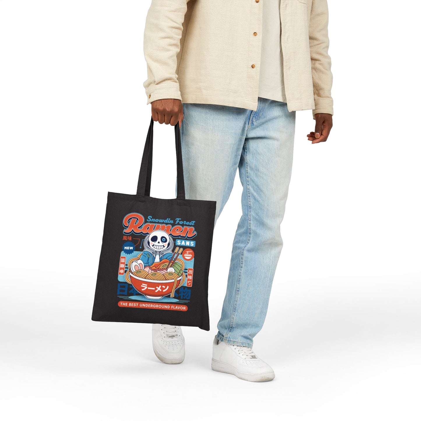 Snowdin Forest Ramen Vintage Cotton Canvas Tote Bag