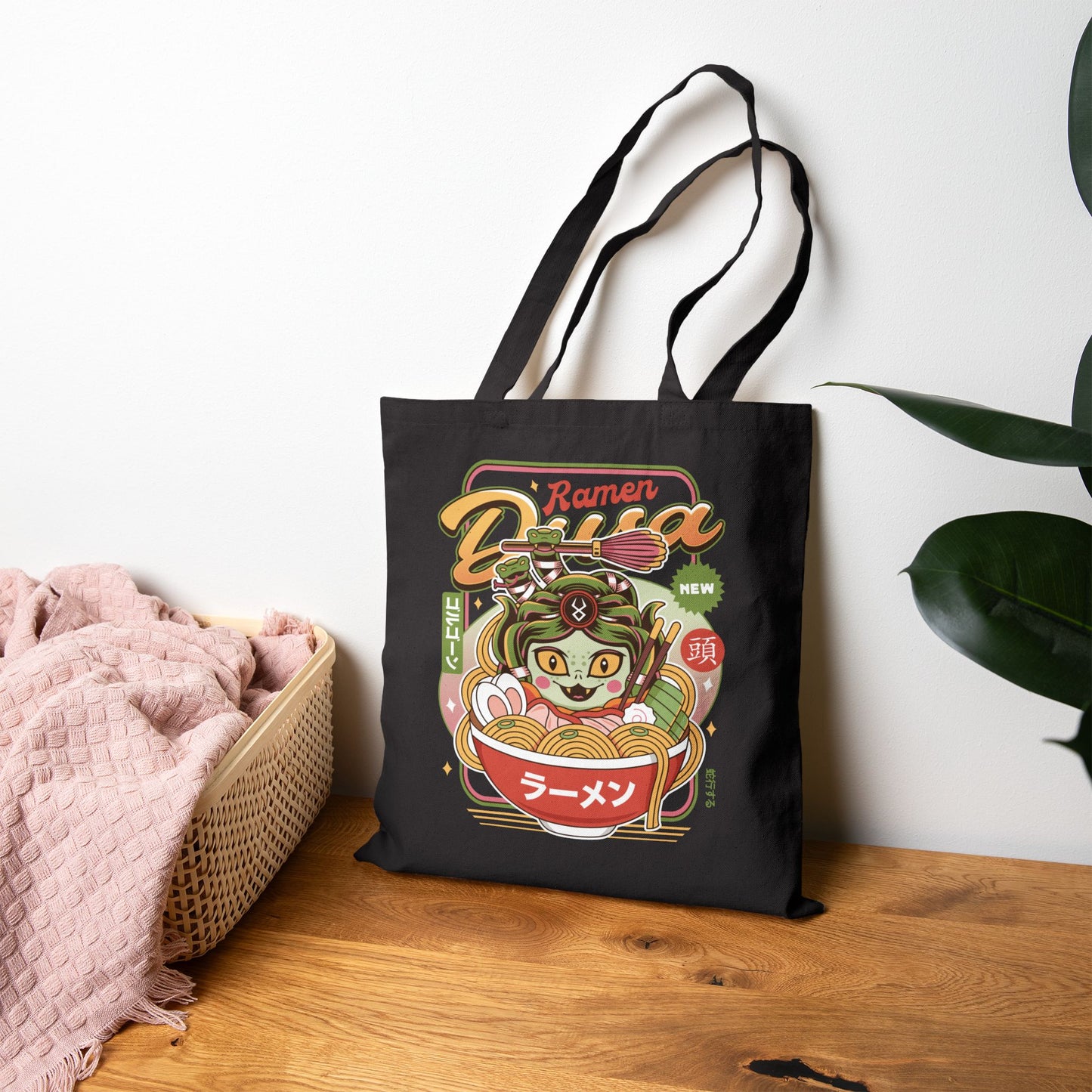 Dusa Vintage Ramen Cotton Canvas Tote Bag