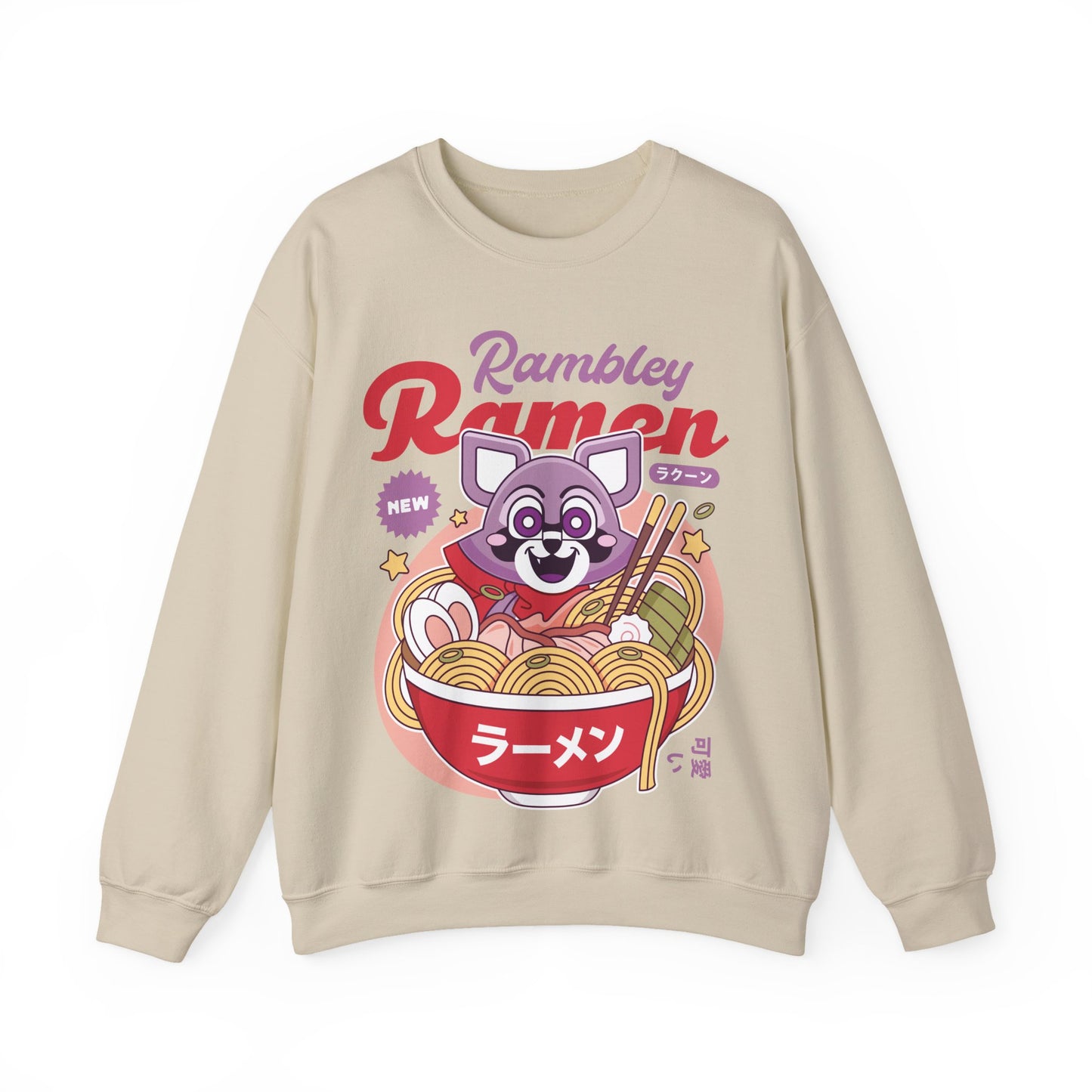Rambley The Raccoon Ramen Unisex Crewneck Sweatshirt