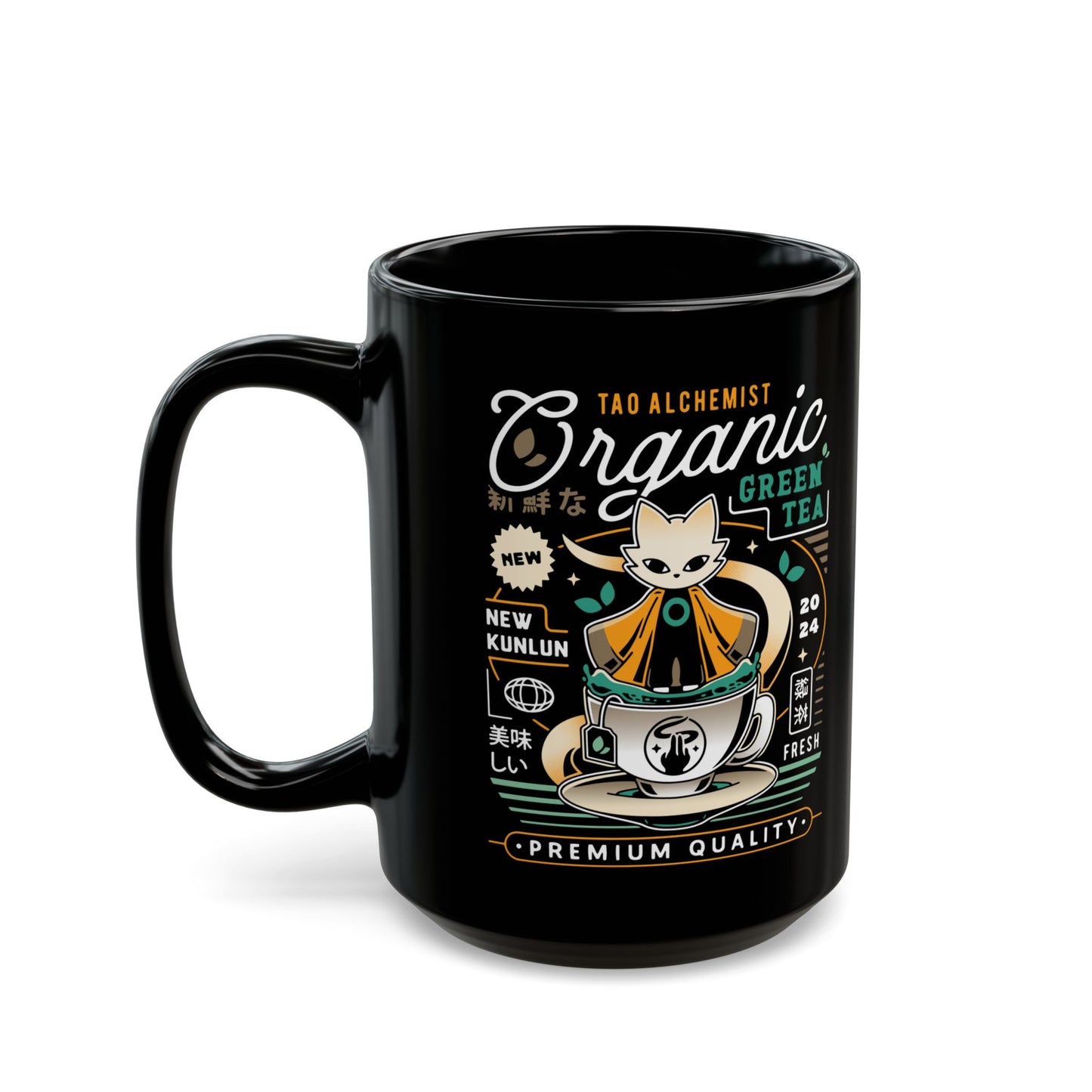 Mysterious Alchemist Green Tea Black Mug