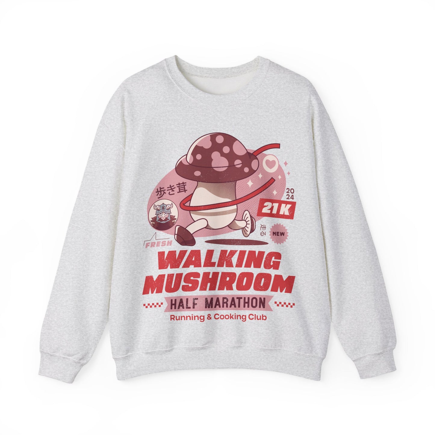 Walking Mushroom Marathon Unisex Crewneck Sweatshirt