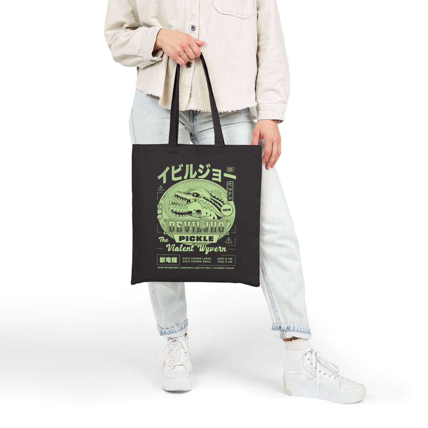 Deviljho Pickle Grunge Cotton Canvas Tote Bag