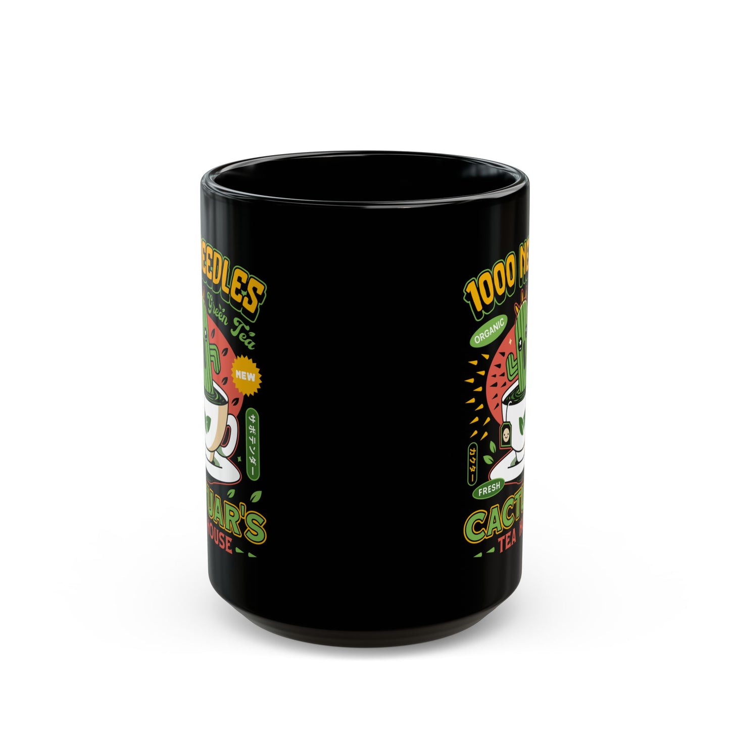 Cactuar Green Tea Emblem Black Mug