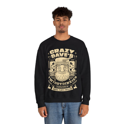 Crazy Dave Emblem Grunge Crewneck Sweatshirt
