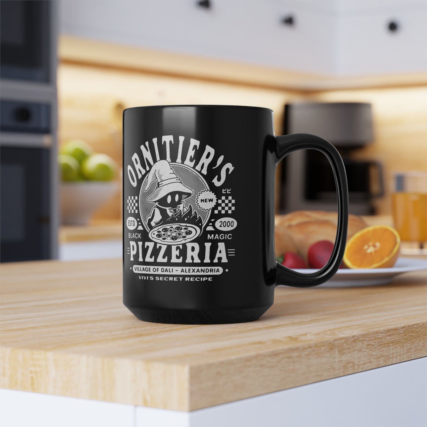 The Ornitier Pizzeria Grunge Black Mug