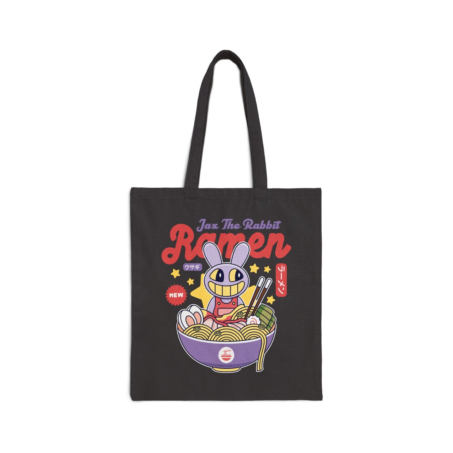 Jax Purple Rabbit Ramen Cotton Canvas Tote Bag