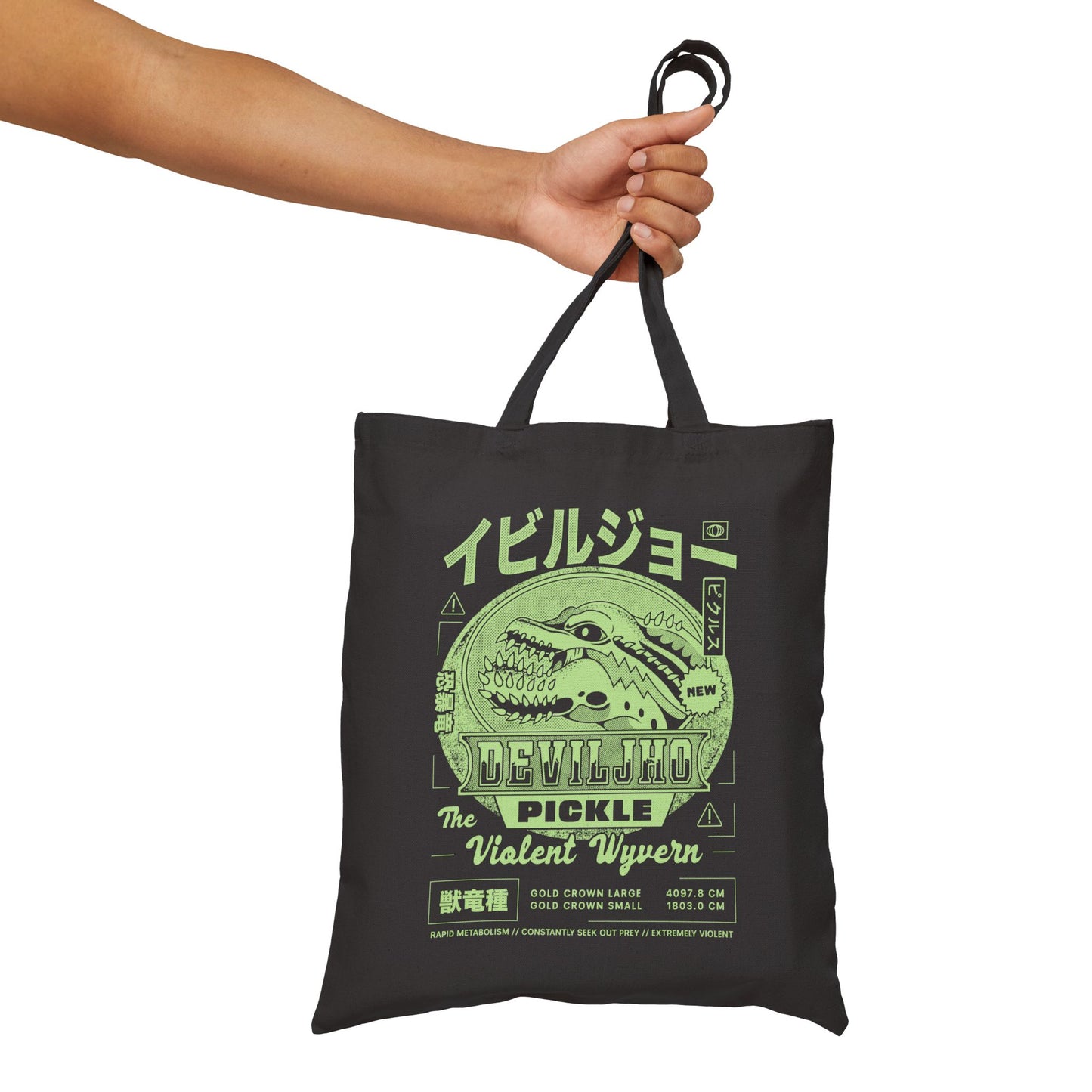 Deviljho Pickle Grunge Cotton Canvas Tote Bag