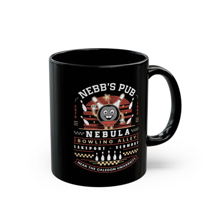 Nebb Bowling Mascot Emblem Black Mug