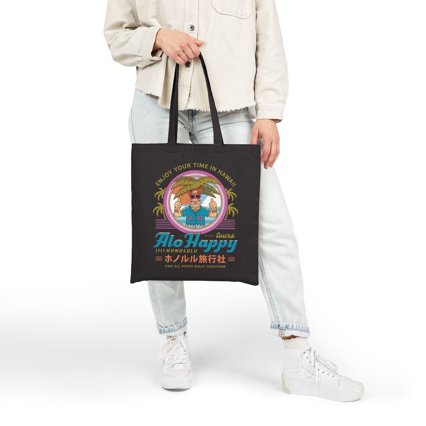 Alo Happy Tours Vintage Cotton Canvas Tote Bag