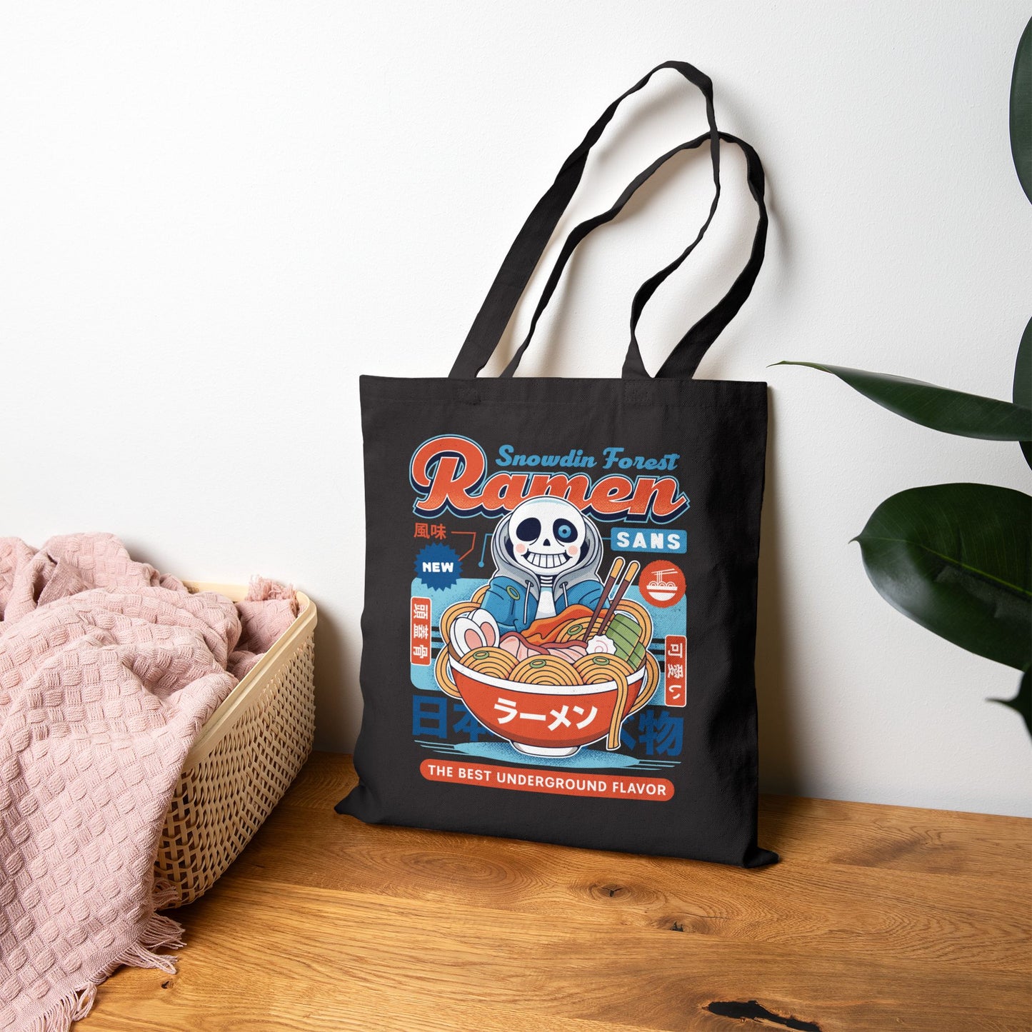 Snowdin Forest Ramen Vintage Cotton Canvas Tote Bag