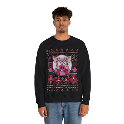 Evil Pigs Ugly Sweater Crewneck Sweatshirt