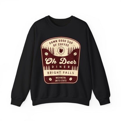 Oh Deer Diner Emblem Unisex Crewneck Sweatshirt