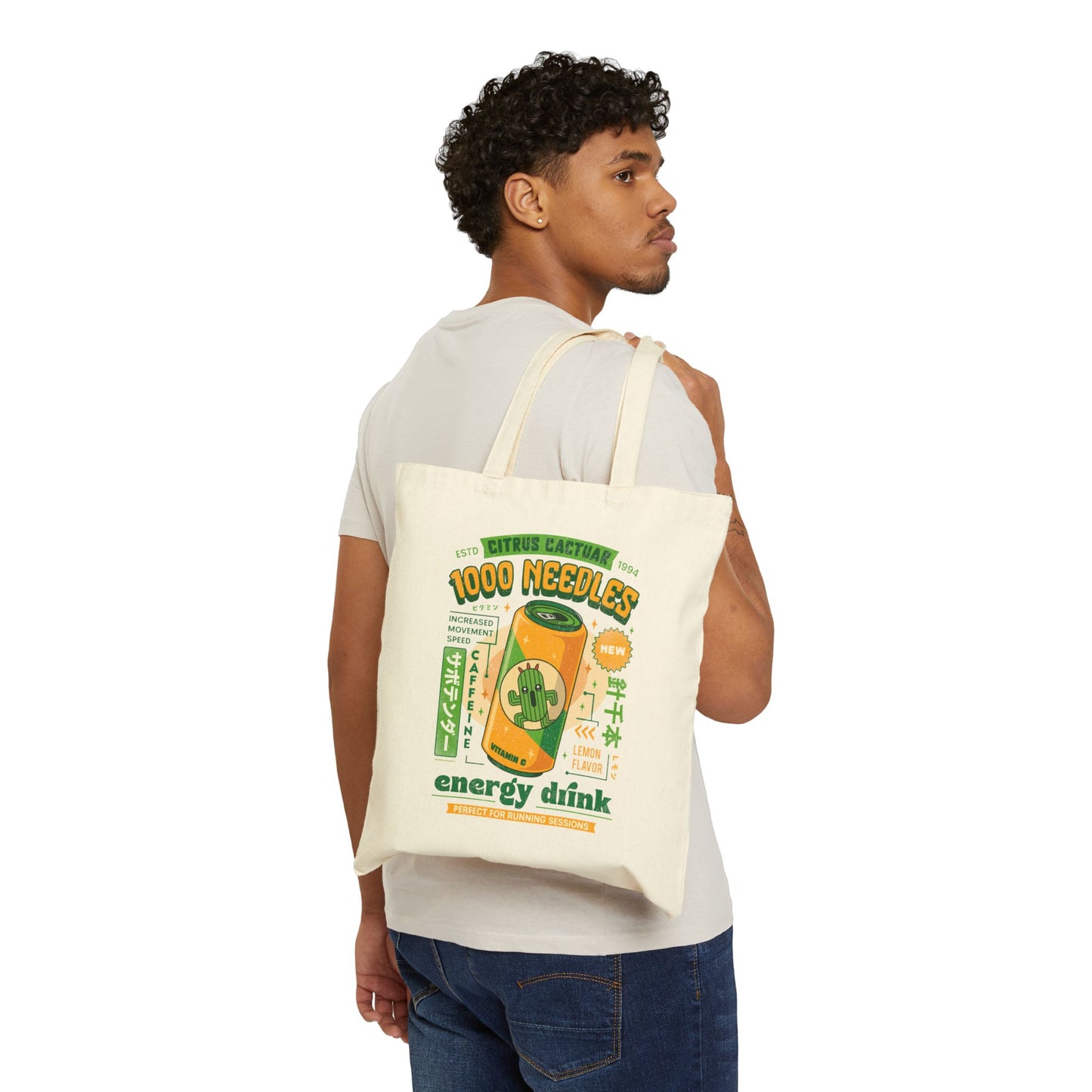 Cactuar Energy Drink Cotton Canvas Tote Bag