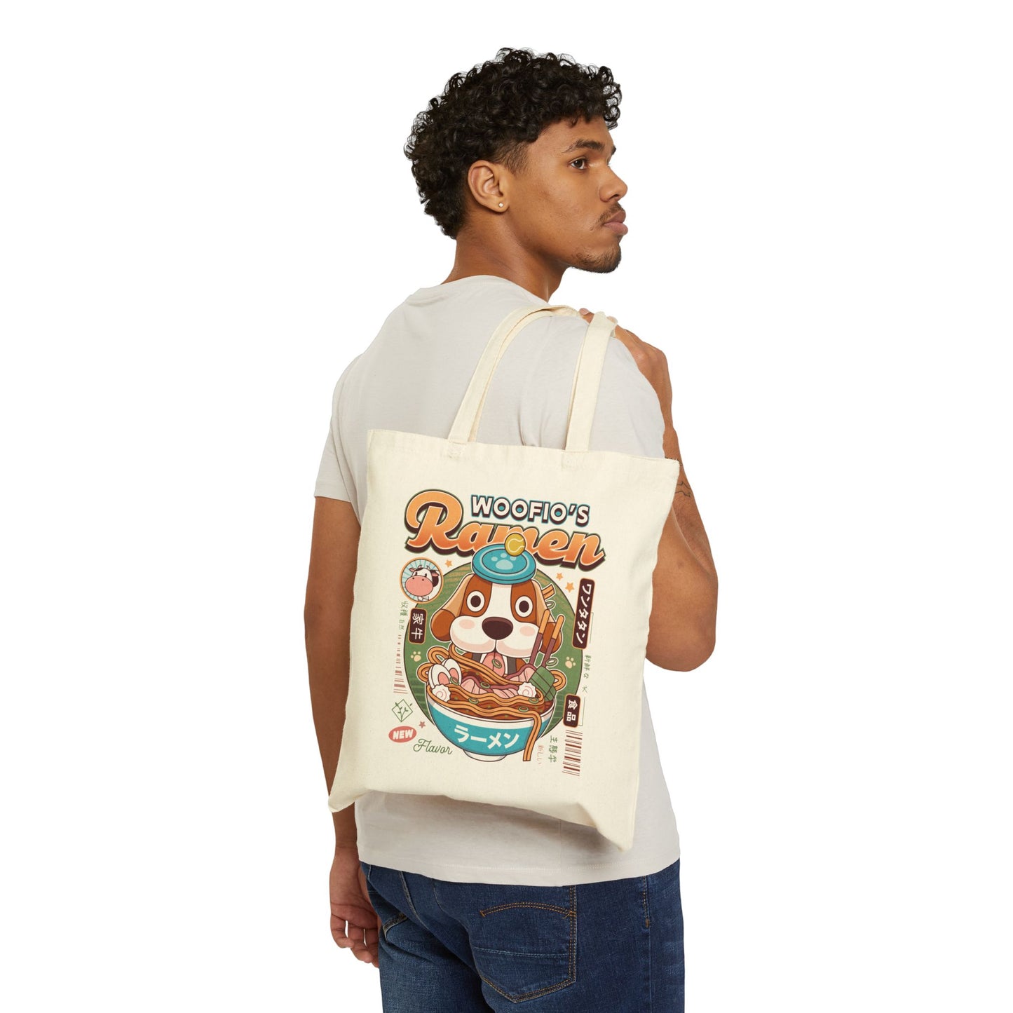Woofio Vintage Ramen Canvas Tote Bag
