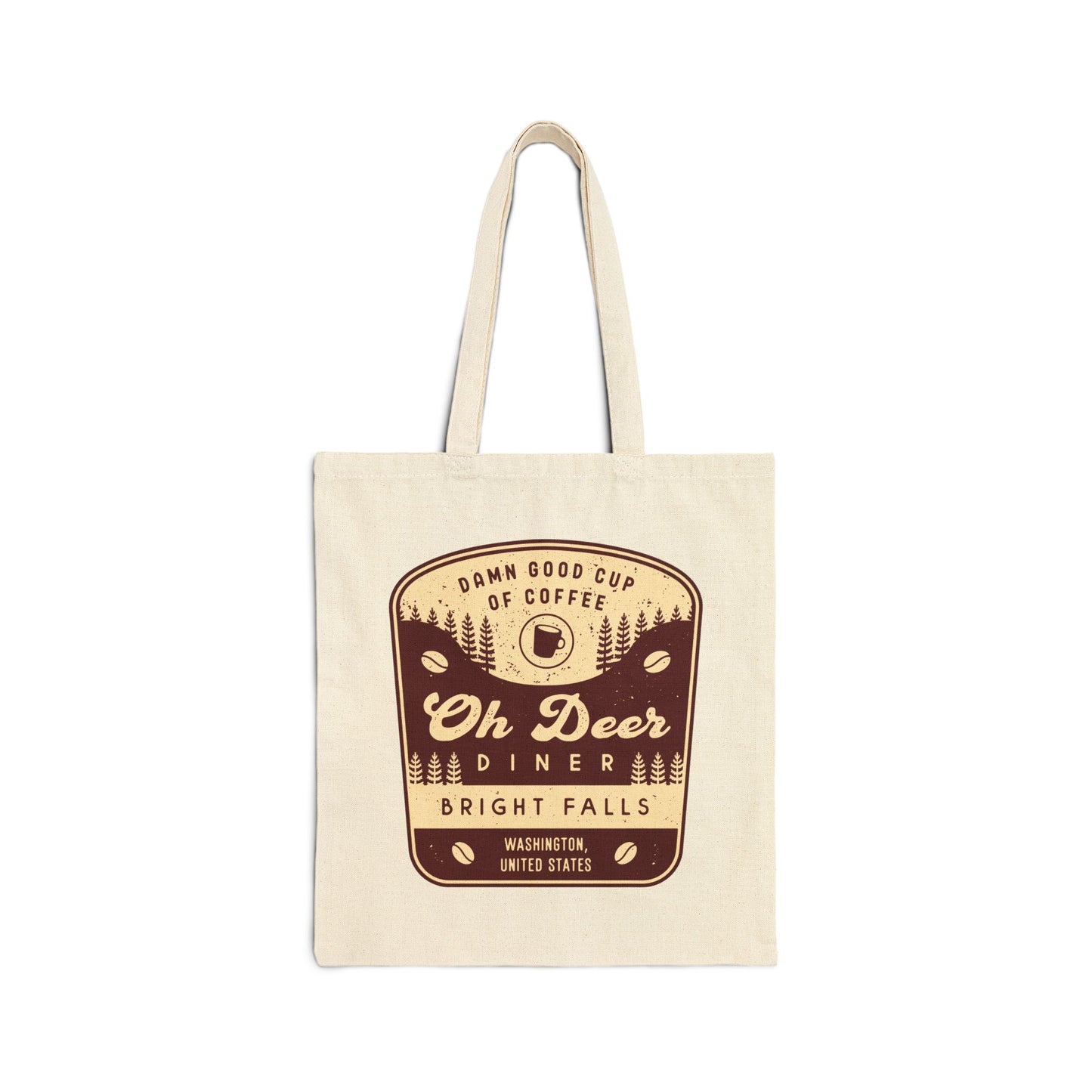 Oh Deer Diner Emblem Canvas Tote Bag