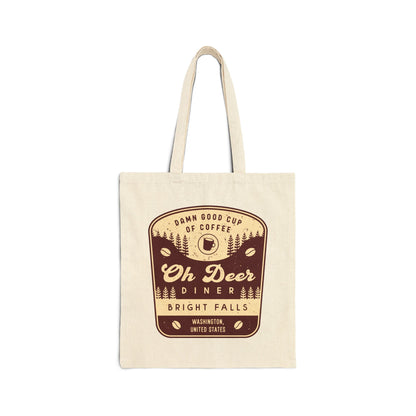 Oh Deer Diner Emblem Canvas Tote Bag