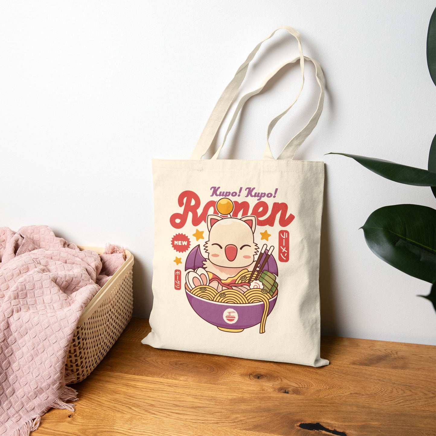 Moogle Kupo Ramen Canvas Tote Bag