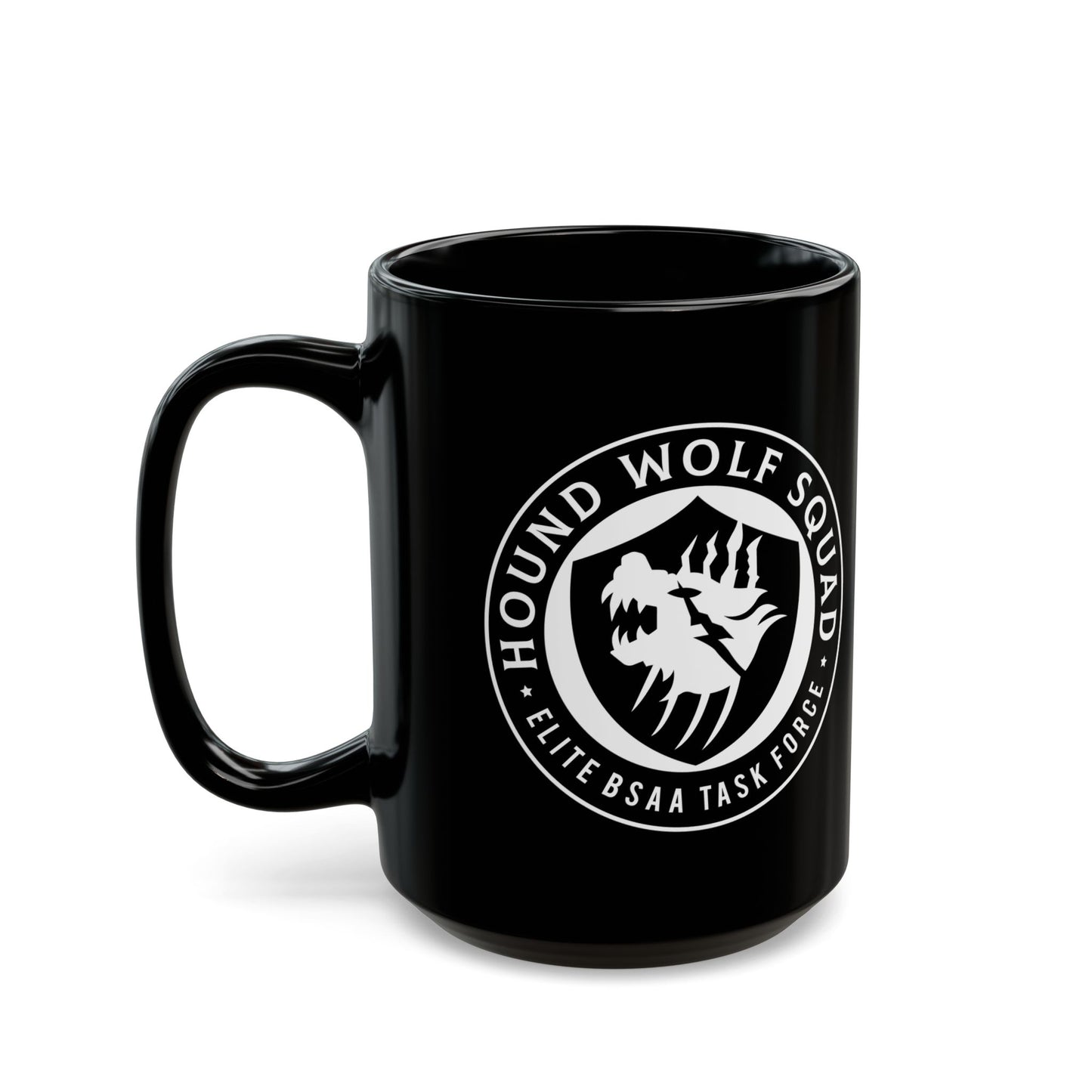Hound Wolf Squad Crest Black Mug