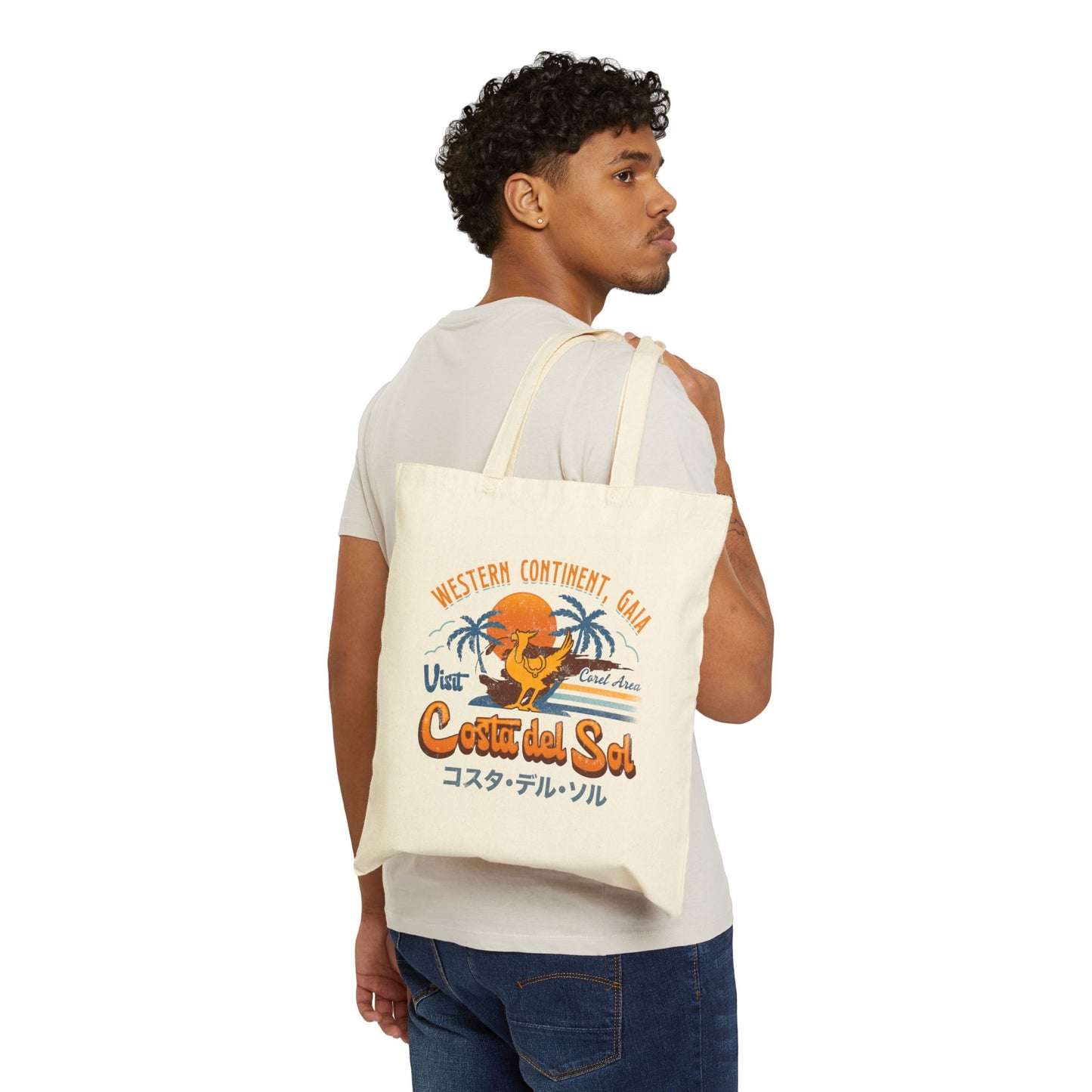Costa Del Sol Vintage Cotton Canvas Tote Bag