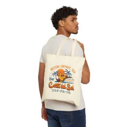 Costa Del Sol Vintage Cotton Canvas Tote Bag
