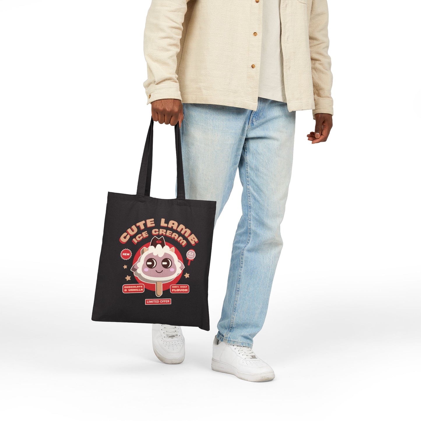 Lamb Ice Cream Cotton Canvas Tote Bag