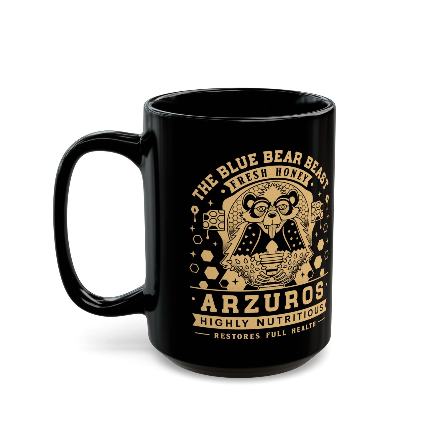 Arzuros Honey Vintage Crest Black Mug