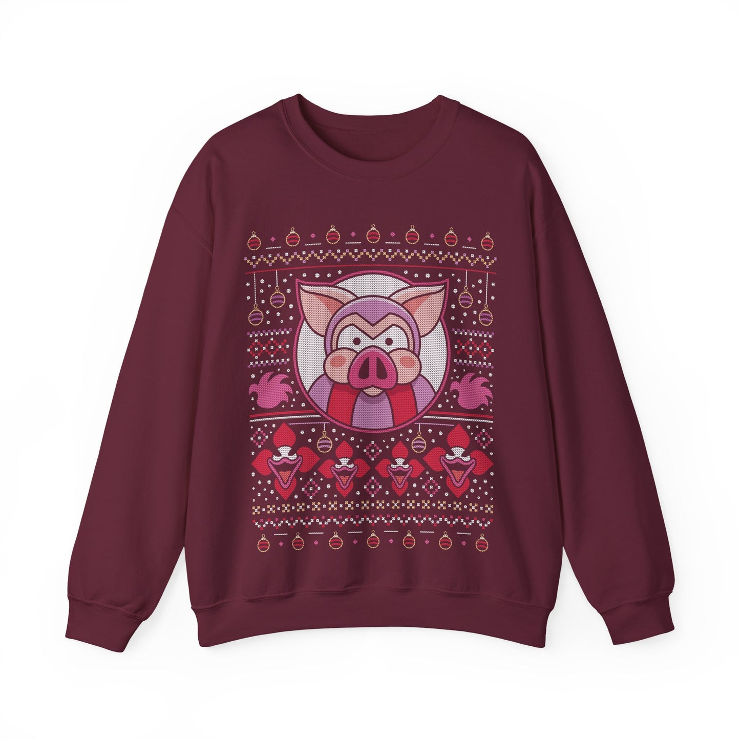Evil Pigs Ugly Sweater Crewneck Sweatshirt