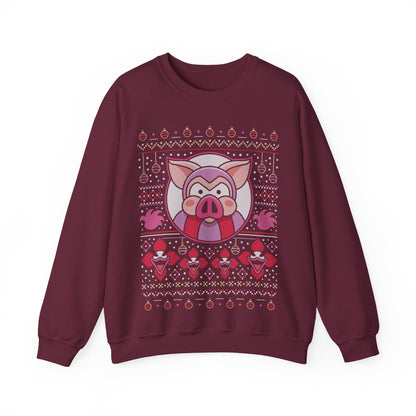 Evil Pigs Ugly Sweater Crewneck Sweatshirt