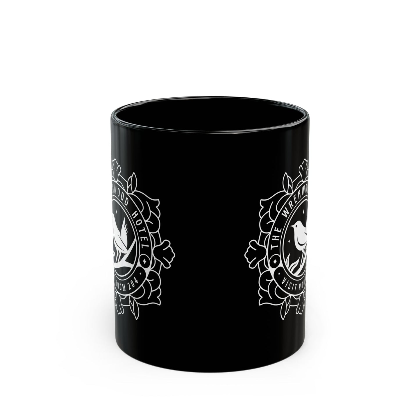 Wrenwood Hotel Emblem Black Mug