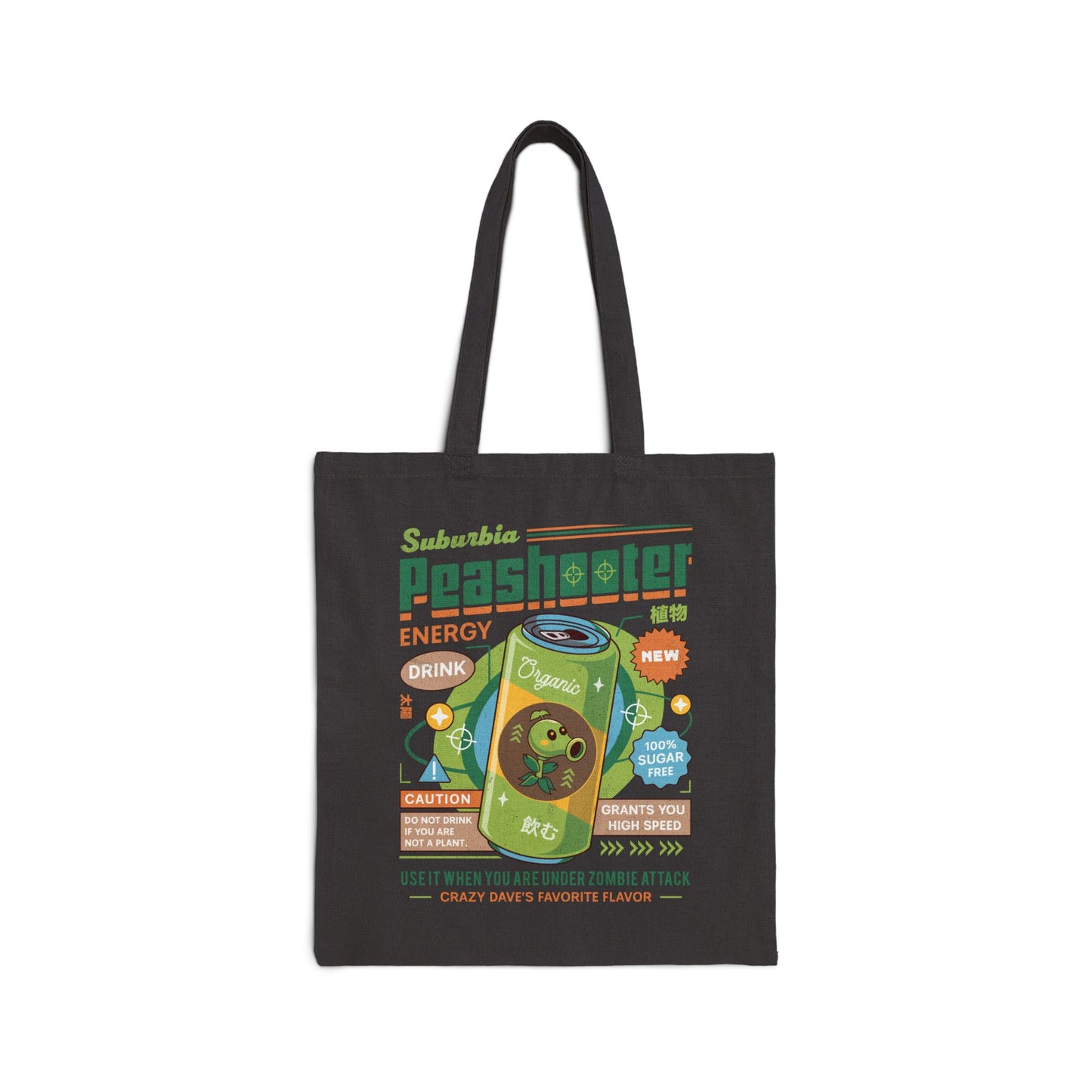 Peashooter Energy Drink Cotton Canvas Tote Bag