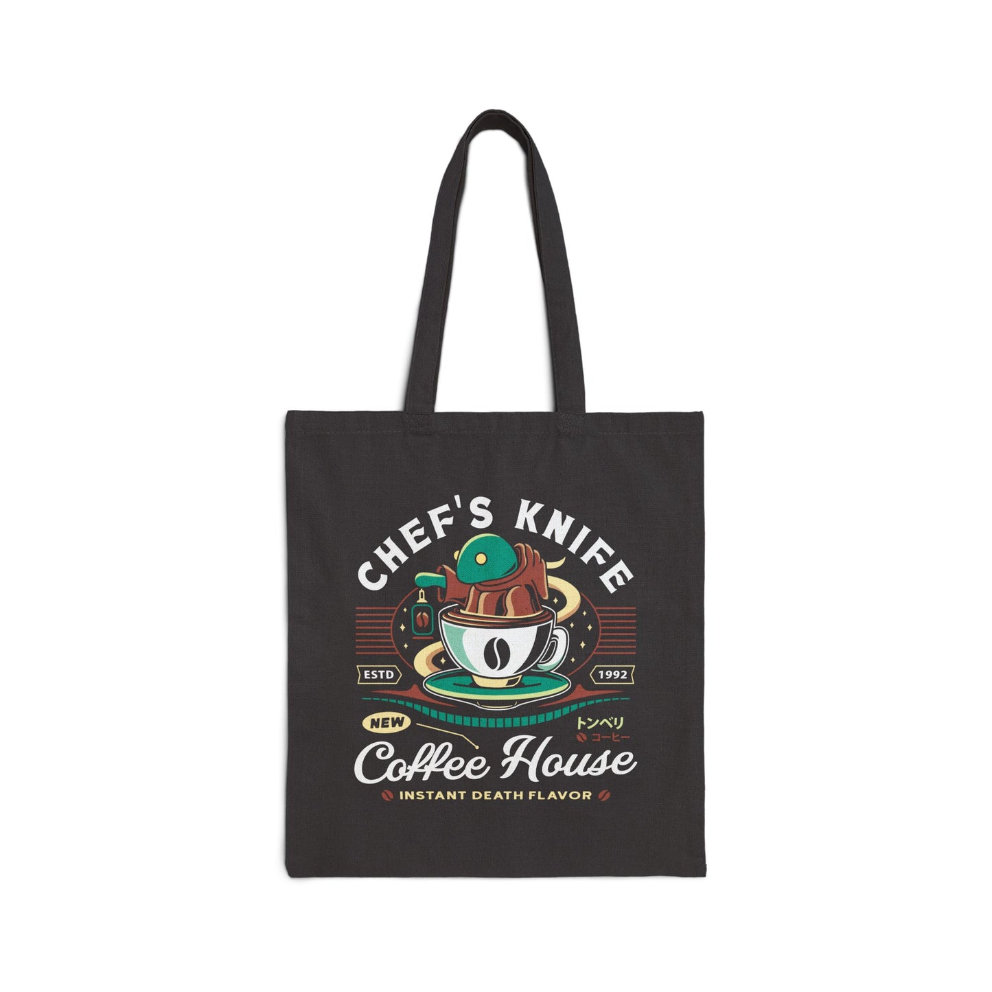 Chefs Knife Coffee Crest Canvas Tote Bag
