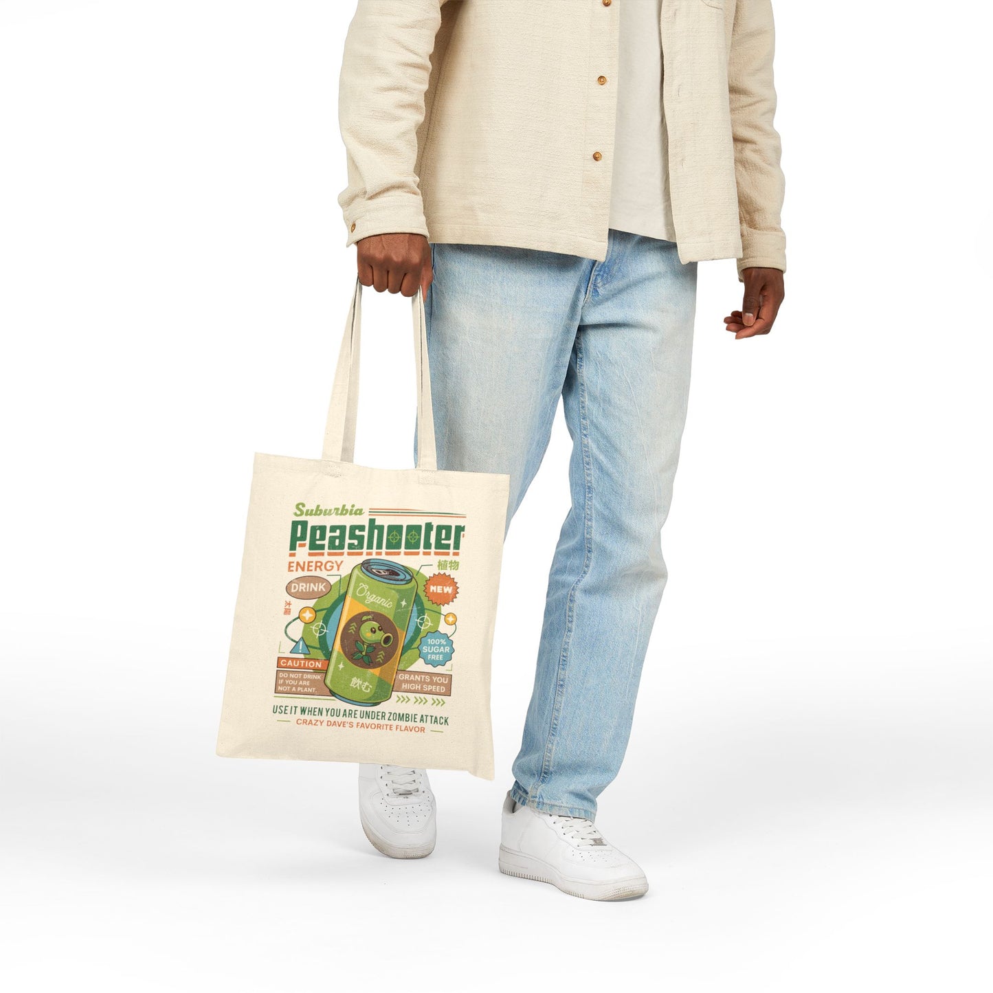 Peashooter Energy Drink Cotton Canvas Tote Bag