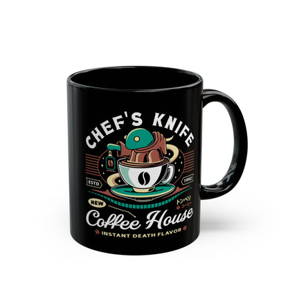 Chefs Knife Coffee Crest Black Mug