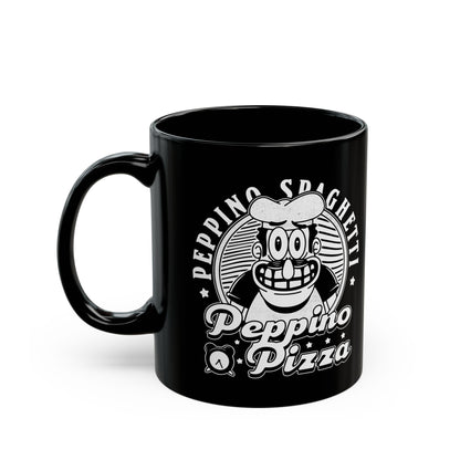 Peppino Pizza Crest Black Mug
