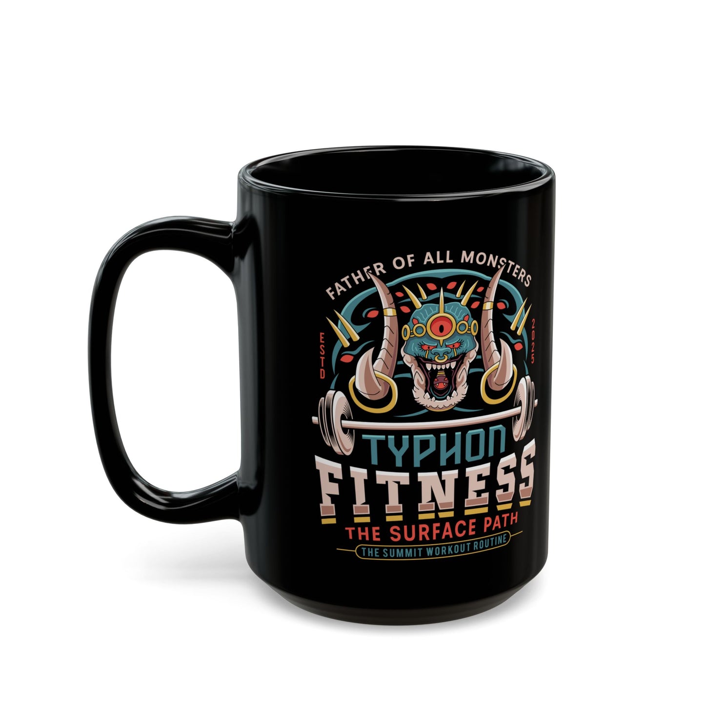 Father Of All Monsters Fitness Emblem Black Mug