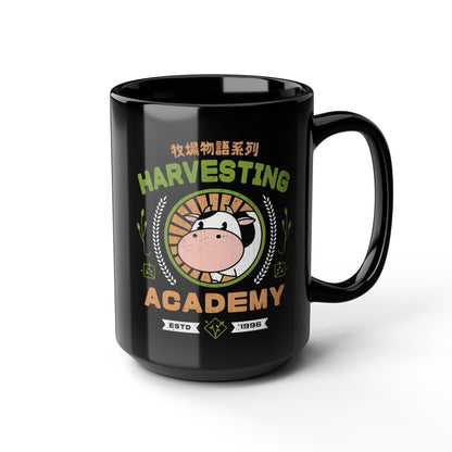 Kawaii Harvesting Academy Black Mug