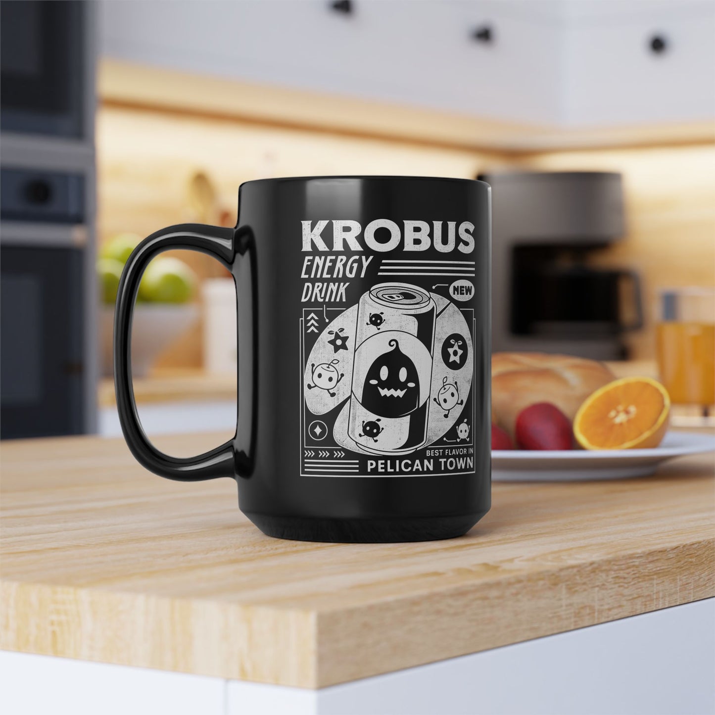 Krobus Energy Drink Grunge Black Mug