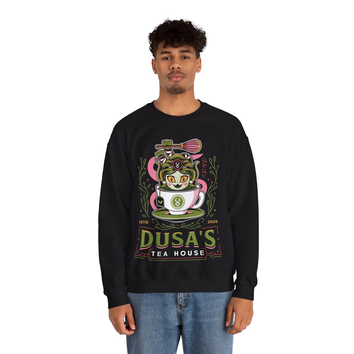 Dusa Green Tea Emblem Crewneck Sweatshirt