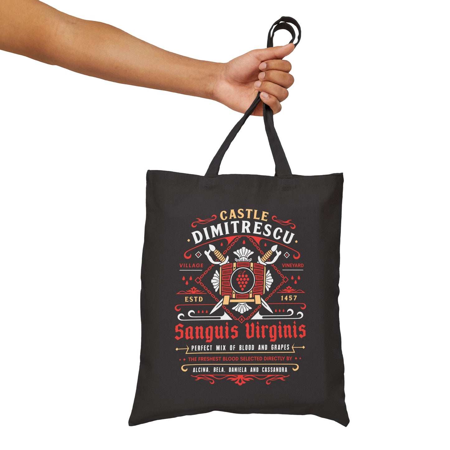 Castle Dimitrescu Vineyard Crest Tote Bag