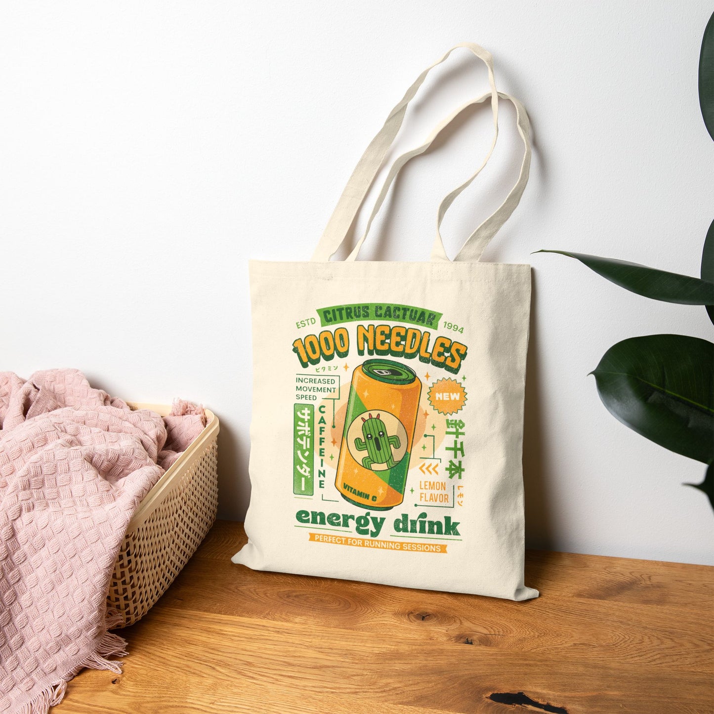 Cactuar Energy Drink Cotton Canvas Tote Bag