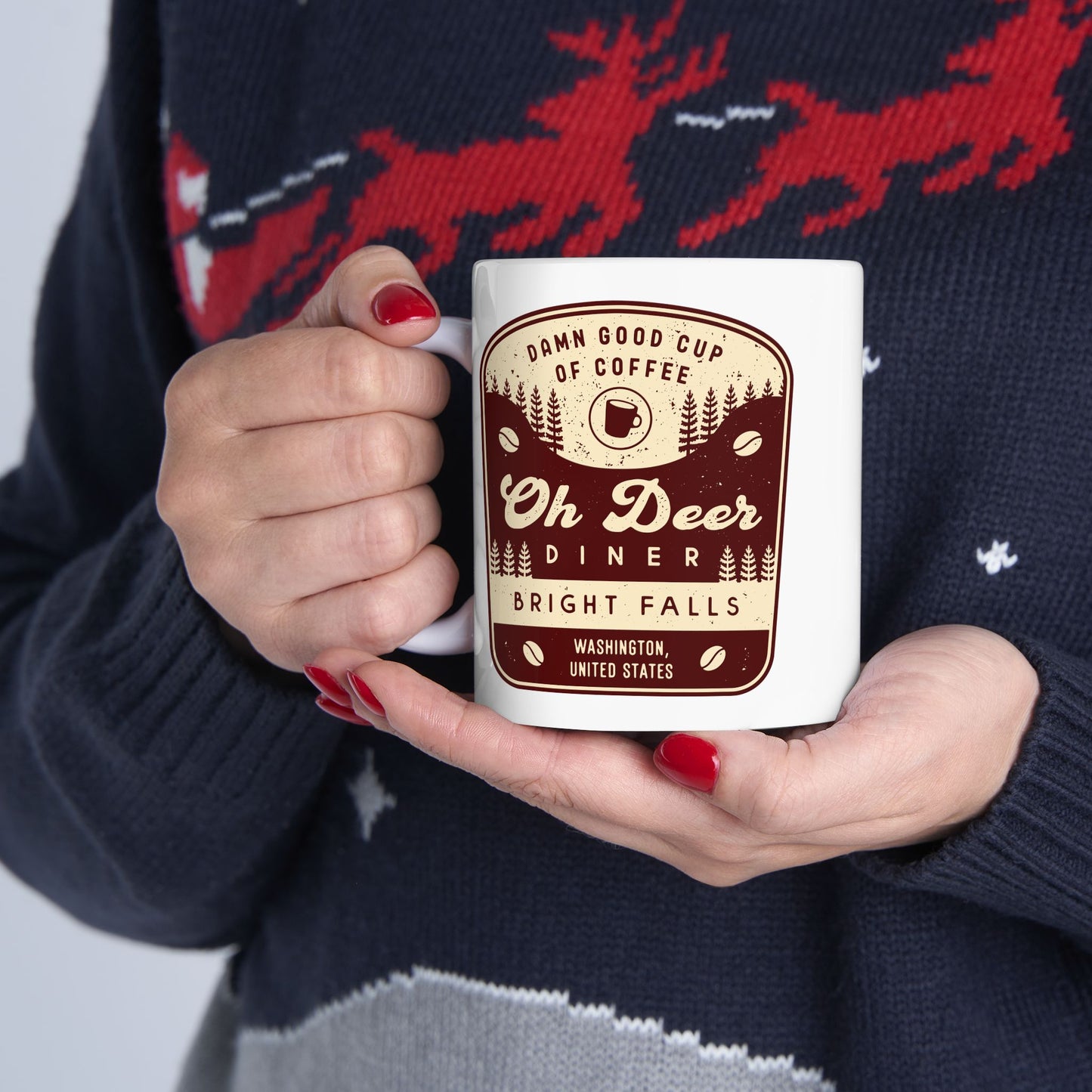 Oh Deer Diner Emblem Ceramic Mug
