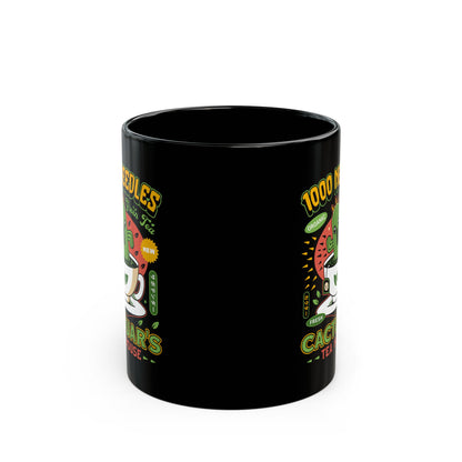 Cactuar Green Tea Emblem Black Mug