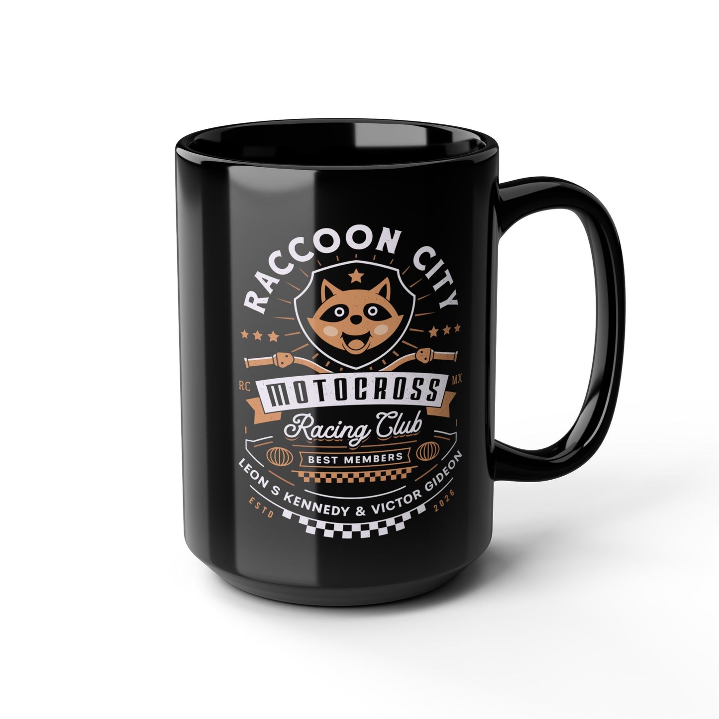 Raccoon City Racing Club Emblem Black Mug