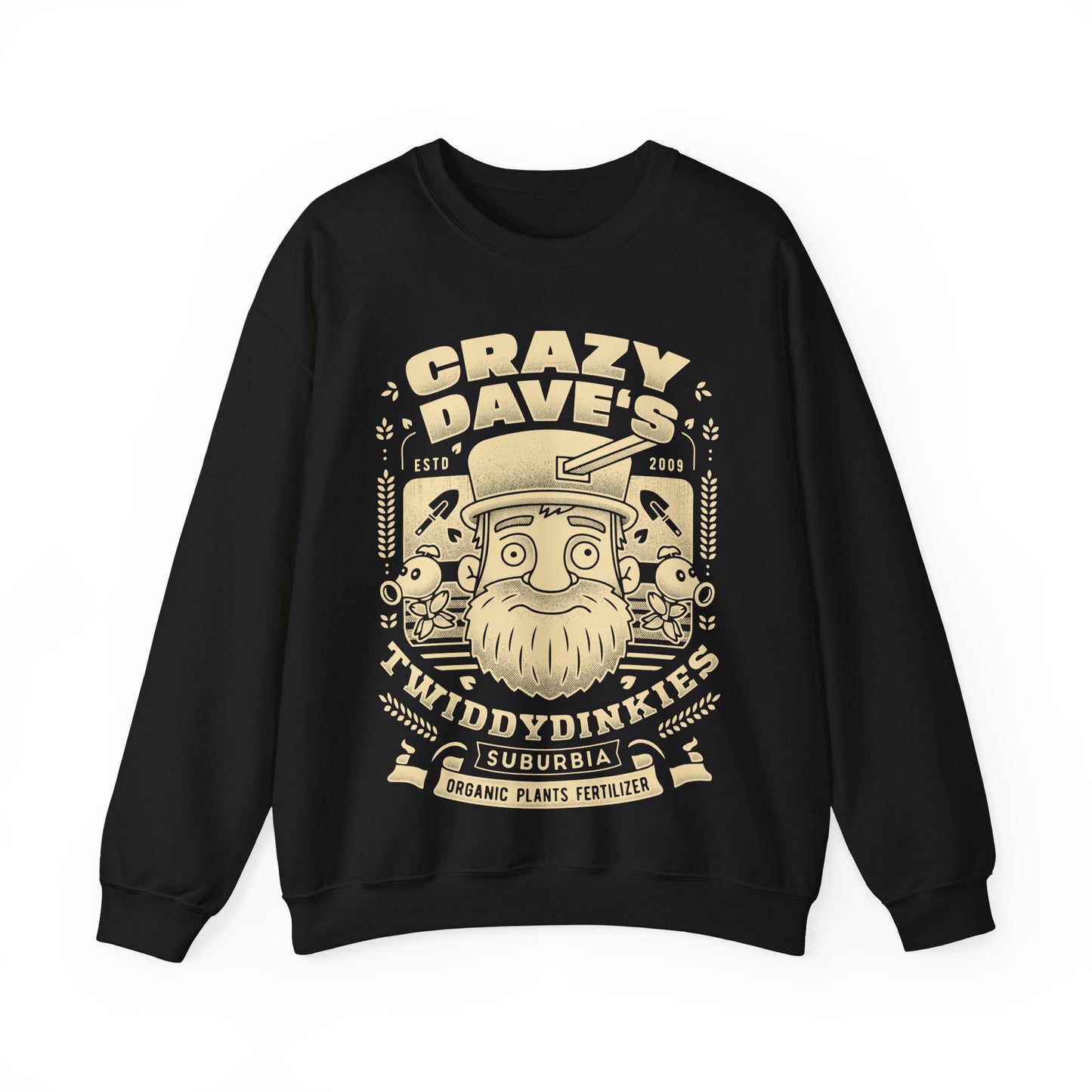 Crazy Dave Emblem Grunge Crewneck Sweatshirt
